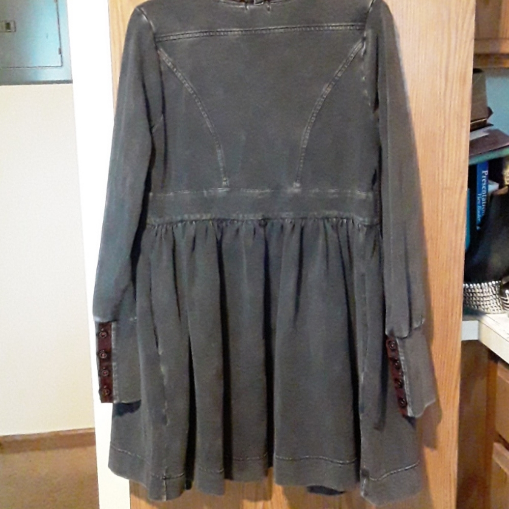 Military steampunk acid wash sweatshirt jacket L - Picture 5 of 5